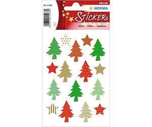 HERMA 15266 Lot de 48 autocollants de Noël en papier mat pour décoration de Noël, cadeaux, bricolage, calendrier de l'Avent Multicolore