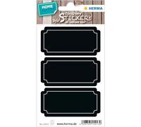 HERMA 15413 Lot de 6 autocollants rectangulaires pour verre, film tableau noir, pour la décoration, les pots à épices, les confitures, les bouteilles