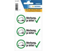 HERMA 15457 Lot de 3 autocollants publicitaires résistants aux intempéries 79 x 34 mm Grand format Journaux gratuits et publicité dans boîte aux lettres Étiquettes en film durable Blanc