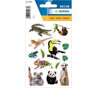 HERMA 15479 Stickers pour enfants, animaux africains (45 autocollants, papier, mat) autocollants, permanents, motif étiquettes pour filles et garçons, multicolores