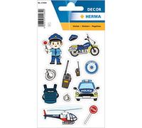 HERMA 15484 Stickers Enfants Police (36 Stickers Papier Mat) Autocollant Permanent Motif Étiquettes pour Fille et Garçon Coloré