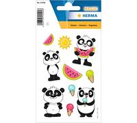 HERMA 15594 Magic Stickers Panda - Le petit ours en film brillant pour enfants, filles, garçons, anniversaires d'enfants, cadeaux, album photo, 10 autocollants