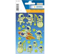 HERMA 15611 Lot de 16 autocollants fluorescents en plastique mat pour enfants Motif Luca sur la lune Multicolore