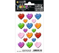 Tatouage CLASSIC 'Coeurs multicolores'