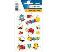 HERMA 15649 Lot de 39 autocollants coccinelles et abeilles avec motif amusant de papillon, volutes et fleurs, étiquettes pour enfants pour album photo, journal intime, scrapbooking, anniversaire,
