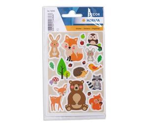 HERMA 15686 Lot de 57 autocollants animaux de la forêt avec ours, hérisson, chevreuil, chouette, souris, raton laveur, écureuil, pour enfants pour album photo, journal, scrapbooking, décoration
