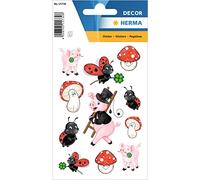 HERMA 15730 Autocollants porte-bonheur pour enfants, porte-bonheur avec paillettes (22 autocollants, papier, pailletés) autocollants, motif permanent, étiquettes pour filles et garçons, multicolores