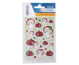 HERMA 15746 Lot de 75 autocollants porte-bonheur avec trèfle et coccinelle, champignon porte-bonheur pour album photo, mariage, journal, scrapbooking, anniversaire, décoration lettres