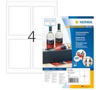 HERMA 160 étiquettes autocollantes pour bouteilles, 90 x 120 mm, blanches, brillantes, compatibles imprimantes jet d'encre