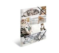 HERMA 19219 Lot de 3 porte-documents A3 en carton pour enfants avec impression intérieure et bande élastique, lot de 3 chemises en carton robustes pour garçons et filles