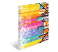 HERMA 19294 Classeur format A3 avec pinceaux, carton solide, avec impression intérieure complète et élastique, pour enfants, garçons et filles