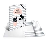 Herma 19316 Design Chemise A4 Carton Motif Hello Noir Blanc avec or Film Brillant, chemise, 1 à dessin DIN A4 Karton Kaktus rosegold