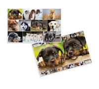 HERMA 19378 Desk Mats Animals Dogs, Pack of 3, Wipe-Clean Children's Writing Mat