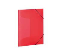 HERMA 19504 Lot de 3 porte-documents A4 en plastique pour enfants avec rabats intérieurs et élastique Rouge translucide