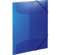 HERMA 19507 Lot de 3 porte-documents A4 en plastique pour enfants avec rabats intérieurs et élastique Bleu translucide