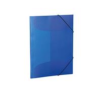 HERMA 19507 Lot de 3 porte-documents A4 en plastique pour enfants avec rabats intérieurs et élastique Bleu translucide