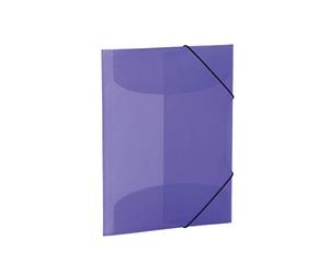 HERMA 19581 Lot de 3 porte-documents A4 en plastique pour enfants avec rabats intérieurs et bande élastique Violet translucide