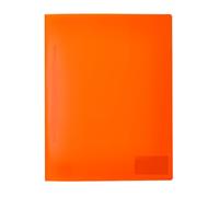 HERMA 19637 Classeur A4 en plastique orange fluo translucide avec étiquette d'étiquetage, poche coulissante et languette d'agrafe en métal, classeur en plastique robuste pour l'école et le bureau