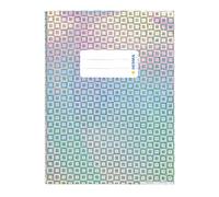 HERMA 19641 Glamour Silver Protège-cahier A5 avec étiquette d'identification en film polypropylène holographique résistant et facile à nettoyer, protège-cahier pour cahiers d'école, couleur