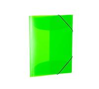 Herma Classeur A4 19658 transparent vert fluo pour enfant, rabats intérieurs, élastique robuste