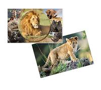 HERMA 19676 Sous-main en carton effaçable pour enfant Motif animaux africains 55 x 35 cm Sous-main double face pour filles et garçons