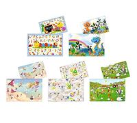 Herma - 19694 - Lot de 10 sous-mains pour enfant - En carton robuste - Motif jungle - 55 x 35 cm - Antidérapant, facile à nettoyer - Avec motif amateur de bac de sable imprimé en recto et verso