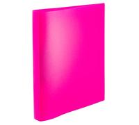 HERMA 19712 Lot de 3 classeurs à anneaux A4 Rose fluo translucide à 2 anneaux en plastique robuste de 25 mm de large pour l'école et le bureau