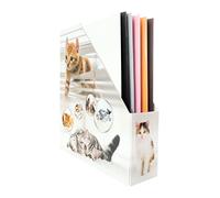 Herma Porte-revues pliable A4 19717 – Motif chat, 7,5 cm, carton solide pour filles et garçons