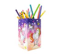 HERMA 19731 Pot à crayons avec motif licorne pliable en carton solide pour filles et garçons Pot à crayons rectangulaire pour crayons de couleur, marqueurs, crayons, pinceaux de maquillage