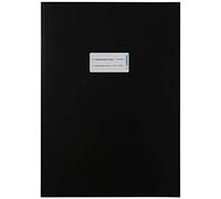 HERMA 19745 Protège-cahiers, format A4, en carton noir, avec champ d'inscription, en papier solide et extra fort, protège-cahiers d'école, couleur