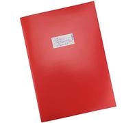 HERMA 19748 Protège-cahiers, format A4, en carton rouge, avec champ d'inscription, en papier solide et extra fort, protège-cahiers d'école, couleur