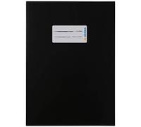 HERMA 19759 Lot de 10 couvertures pour cahiers d'école, format A5, en carton noir, avec champ d'inscription, en papier solide et extra fort, pour cahiers d'école, colorées