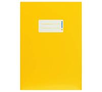HERMA 19760 Protège-cahiers, format A5, en carton jaune, avec champ d'inscription, en papier solide et extra fort, protège-cahiers, couleur