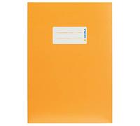 HERMA 19761 Protège-cahiers, format A5, en carton orange, avec champ d'inscription, en papier solide et extra fort, protège-cahiers d'école, couleur