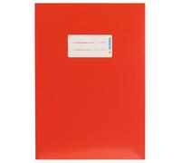 HERMA 19762 Protège-cahiers, format A5, en carton rouge, avec champ d'inscription, en papier solide et extra fort, protège-cahiers d'école, couleur