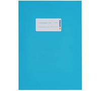 HERMA 19764 Lot de 10 couvertures pour cahiers d'école, format A5, en carton bleu clair, avec champ d'inscription, en papier solide et extra fort, pour cahiers d'école, colorées