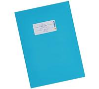HERMA 19764 Protège-cahiers, format A5, en carton bleu clair, avec champ d'inscription, en papier solide et extra fort, protège-cahiers, couleur