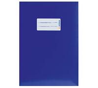 HERMA 19765 Protège-cahiers, format A5, en carton bleu, avec champ d'inscription, en papier solide et extra fort, protège-cahiers d'école, couleur