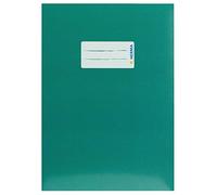 HERMA 19767 Protège-cahiers, format A5, en carton vert, avec champ d'inscription, en papier solide et extra fort, protège-cahiers d'école, couleur