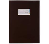 HERMA 19768 Lot de 10 housses pour cahiers en carton marron A5 avec étiquette en papier robuste et extra résistant, ensemble de couvertures pour cahiers scolaires colorés