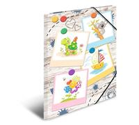 HERMA 19796 - Pochette en carton résistant avec rabats intérieurs à motifs, avec fermeture élastique