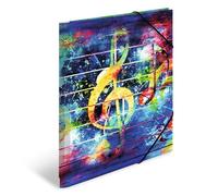 Herma 19835 ArtLine Music Porte-documents DIN A4 en plastique solide avec rabats intérieurs imprimés, élastique à serrer, 1 porte-documents pour enfants