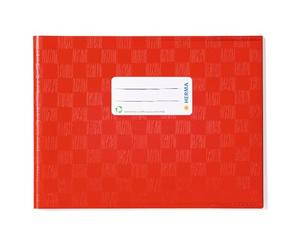 HERMA 19840 - Lot de 10 couvertures pour cahiers scolaires, rouge - DIN A5, horizontal, couvertures avec étiquette de nom, effet raphia, en film polypropylène résistant et lavable