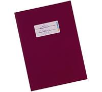 HERMA 19854 Protège-cahiers, format A5, en carton bordeaux, avec champ d'inscription, en papier solide et extra fort, protège-cahiers d'école, couleur