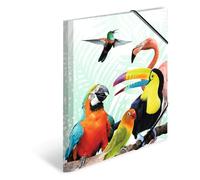 Herma 19968 Porte-documents DIN A3 animaux exotiques clique en plastique solide avec rabats intérieurs imprimés, élastique à serrer, 1 porte-documents pour enfants