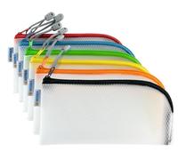HERMA 20001 Pochette zippée étui de voyage, set de 10 (23 x 11 cm) petite pochette transparente à fermeture zip pour portable, le câble de chargement, crayons, trousse de toilette, plusieurs couleurs
