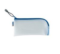 HERMA 20003 Pochette zippée étui de voyage (23 x 11 cm) petite pochette transparente à fermeture zip pour portable, câble de chargement, produits cosmétiques, crayons, clés, trousse de toilette, bleu