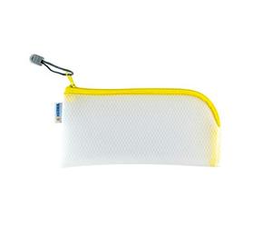 HERMA 20005 Pochette zippée étui de voyage (23 x 11 cm) petite pochette transparente à fermeture zip pour portable, câble de chargement, produits cosmétiques, crayons, clés, trousse de toilette, jaune