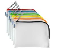 Herma 20010 Zip Toiletry Bag A5, Transparent (26 x 20 cm) Small Zippered Travel Pouch for Cosmetics, Liquids, Make-up, Toothbrush, Clear Cosmetic Bag with Zipper in