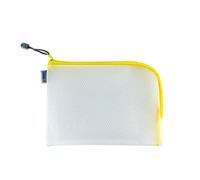 HERMA 20011 Trousse de toilette A5 à fermeture éclair (26 x 20 cm) petite pochette transparente à fermeture zip pour produits cosmétiques, liquides, maquillage, brosse à dents, sac cosmétique, jaune